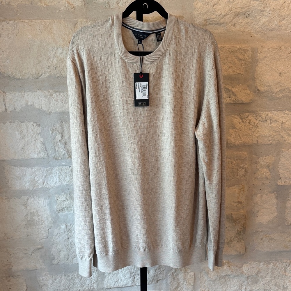 Ted Baker - Men's Beige Crewneck Sweater